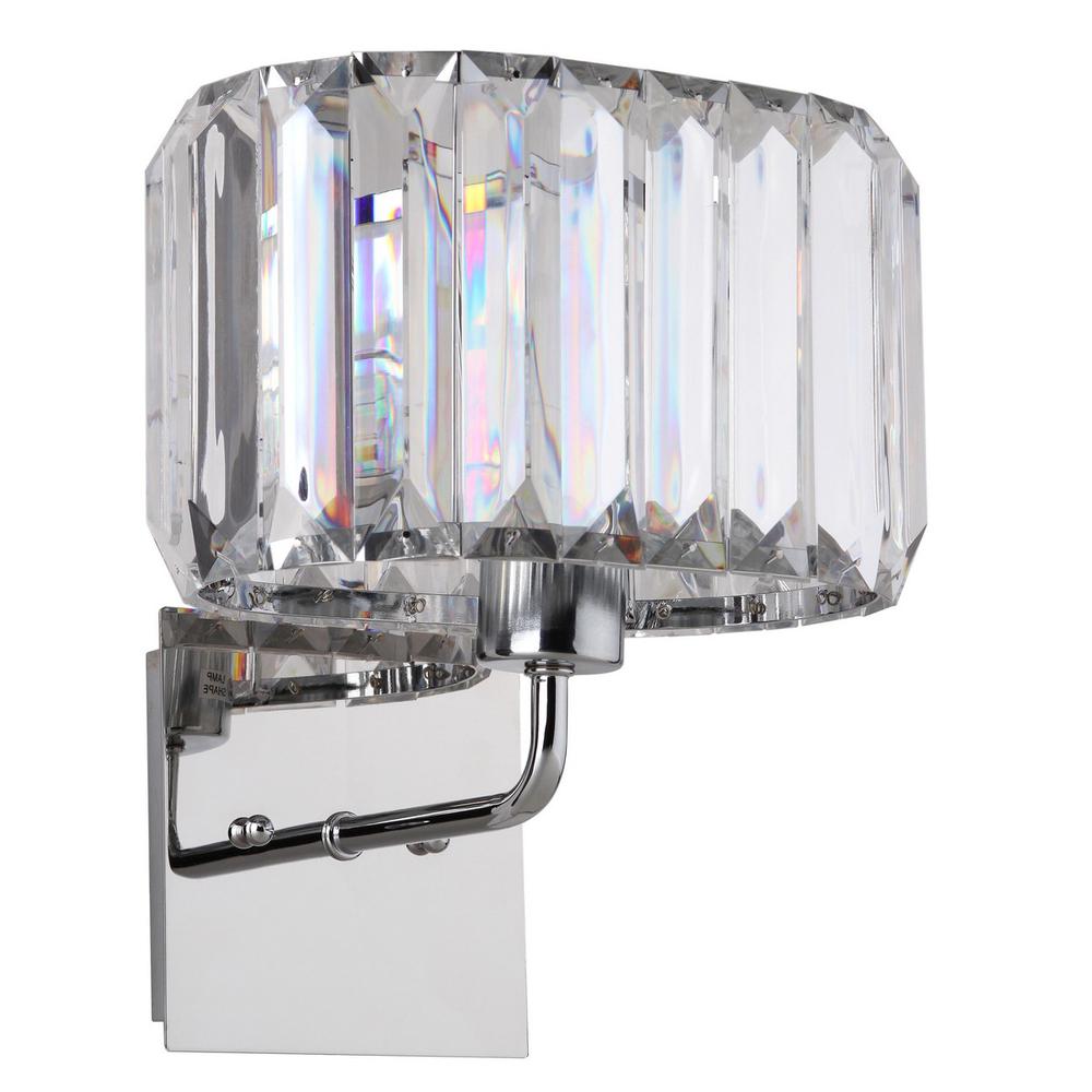 ATHENA CHROME 11.25-INCH H ACRYLIC WALL SCONCE. Picture 1