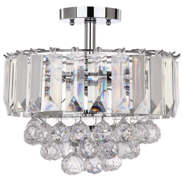 VAXCEL 3 LIGHTS CHROME ACRYLIC 13.5-INCH DIA FLUSH MOUNT. Picture 1
