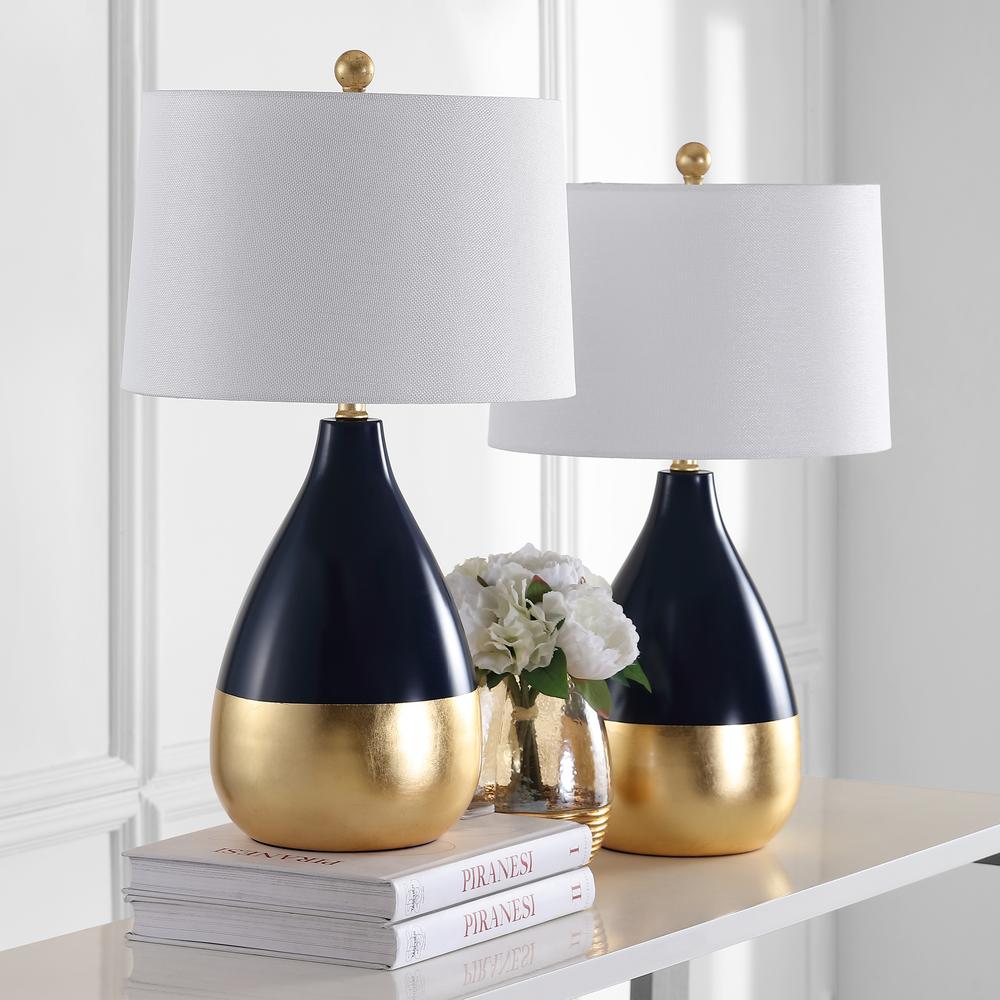 Kingship 24-Inch H Navy And Gold Table Lamp, Navy/Gold. Picture 1