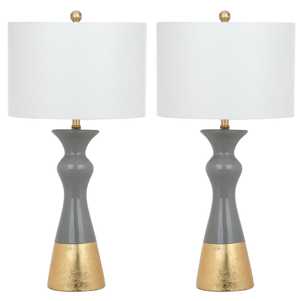 Iris 30.5-Inch H Table Lamp, Grey/Gold. Picture 3