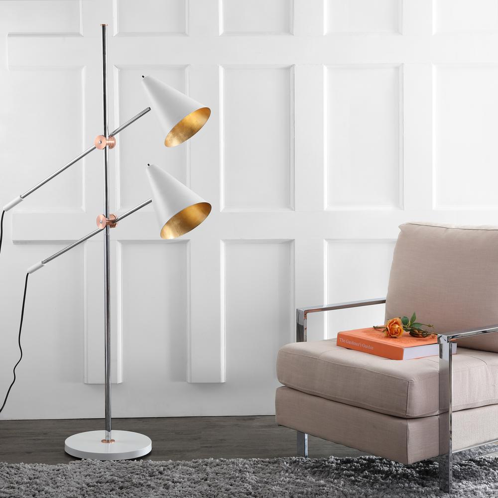 Reed 71-Inch H Floor Lamp, White. Picture 2