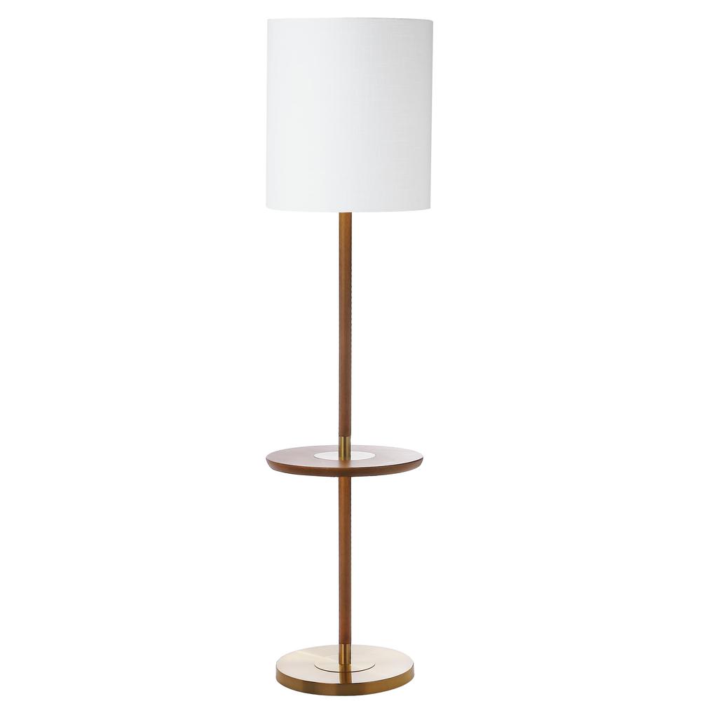 Janell 65-Inch H End Table Floor Lamp, Brown. Picture 6