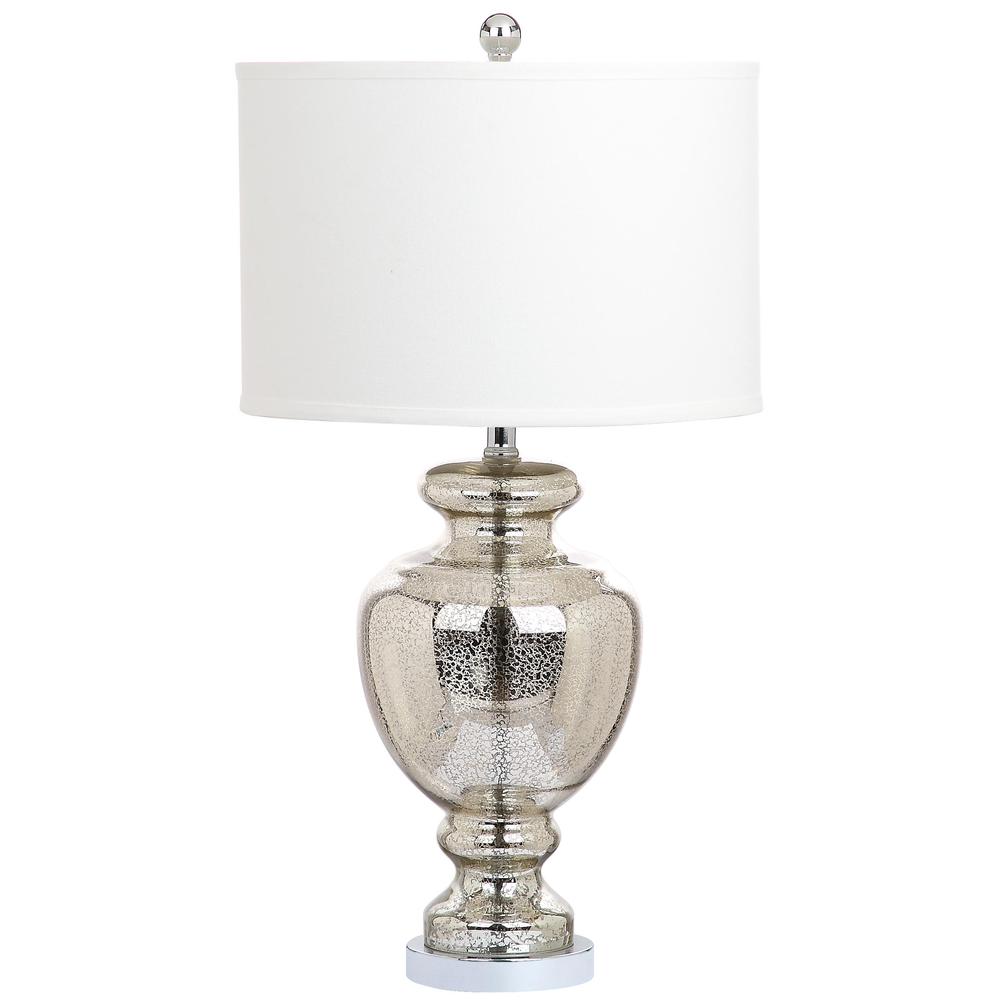 Morocco Mercury 28-Inch H Glass Table Lamp, Silver/Ivory, LITS4052E. Picture 1