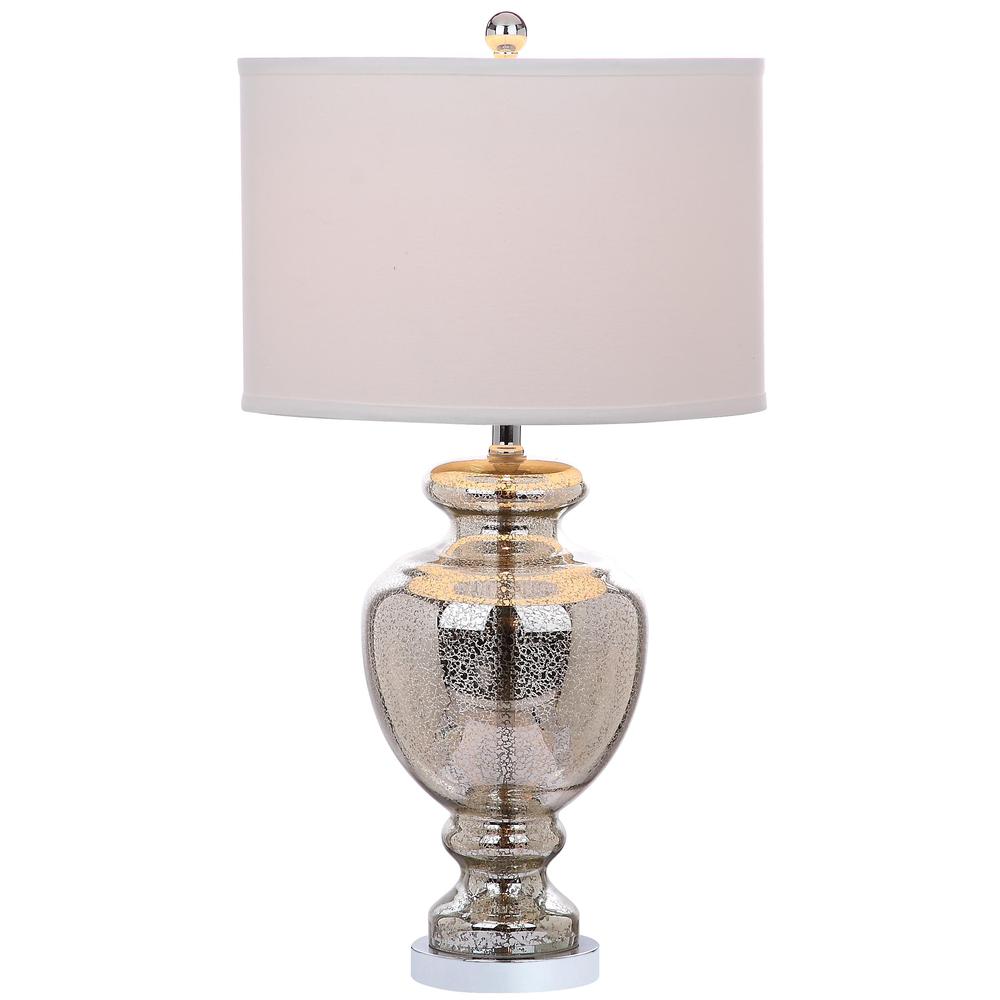 Morocco Mercury 28-Inch H Glass Table Lamp, Silver/Ivory, LITS4052E. Picture 2
