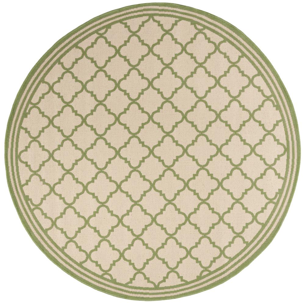 LINDEN 100, CREAM / OLIVE, 6'-7" X 6'-7" Round, Area Rug, LND121V-6R. The main picture.