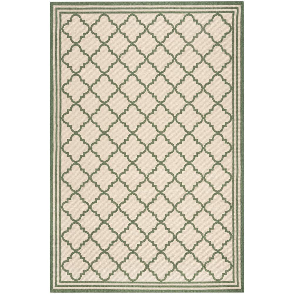 LINDEN 100, CREAM / GREEN, 5'-1" X 7'-6", Area Rug, LND121W-5. The main picture.