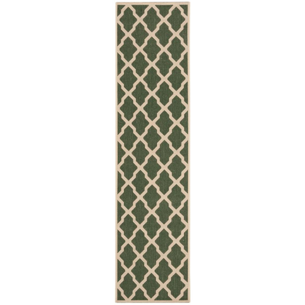 LINDEN 100, GREEN / CREME, 2' X 8', Area Rug, LND122Y-28. Picture 1