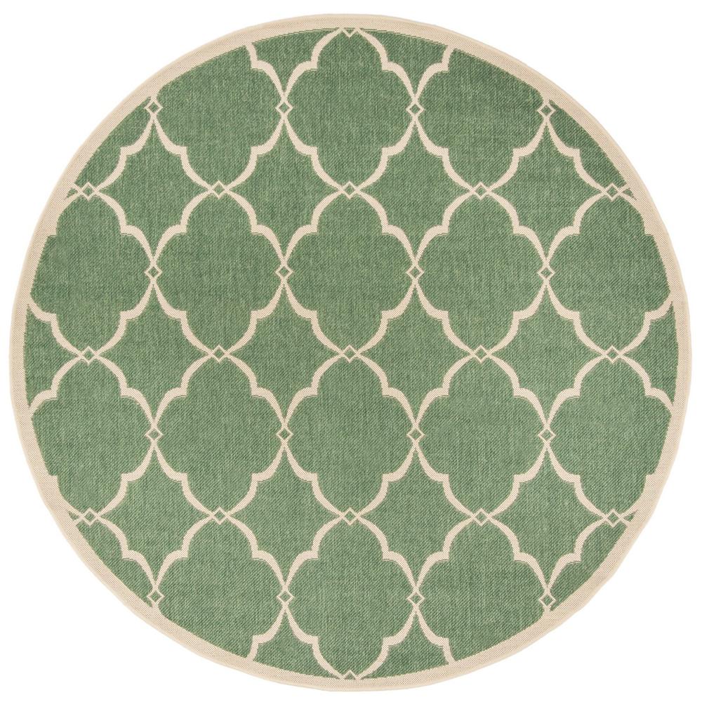 LINDEN 100, GREEN / CREME, 6'-7" X 6'-7" Round, Area Rug, LND125Y-6R. The main picture.