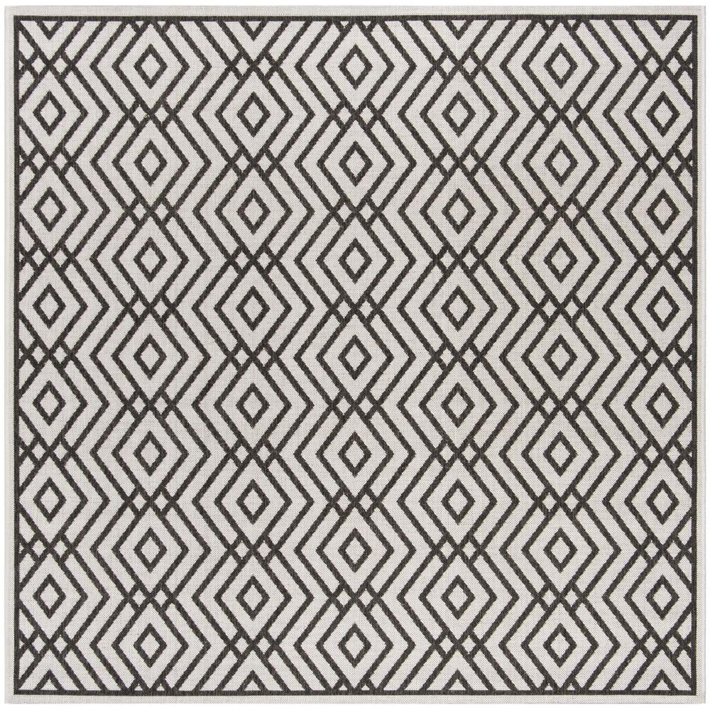 LINDEN 100, LIGHT GREY / CHARCOAL, 6'-7" X 6'-7" Square, Area Rug, LND126A-6SQ. Picture 1