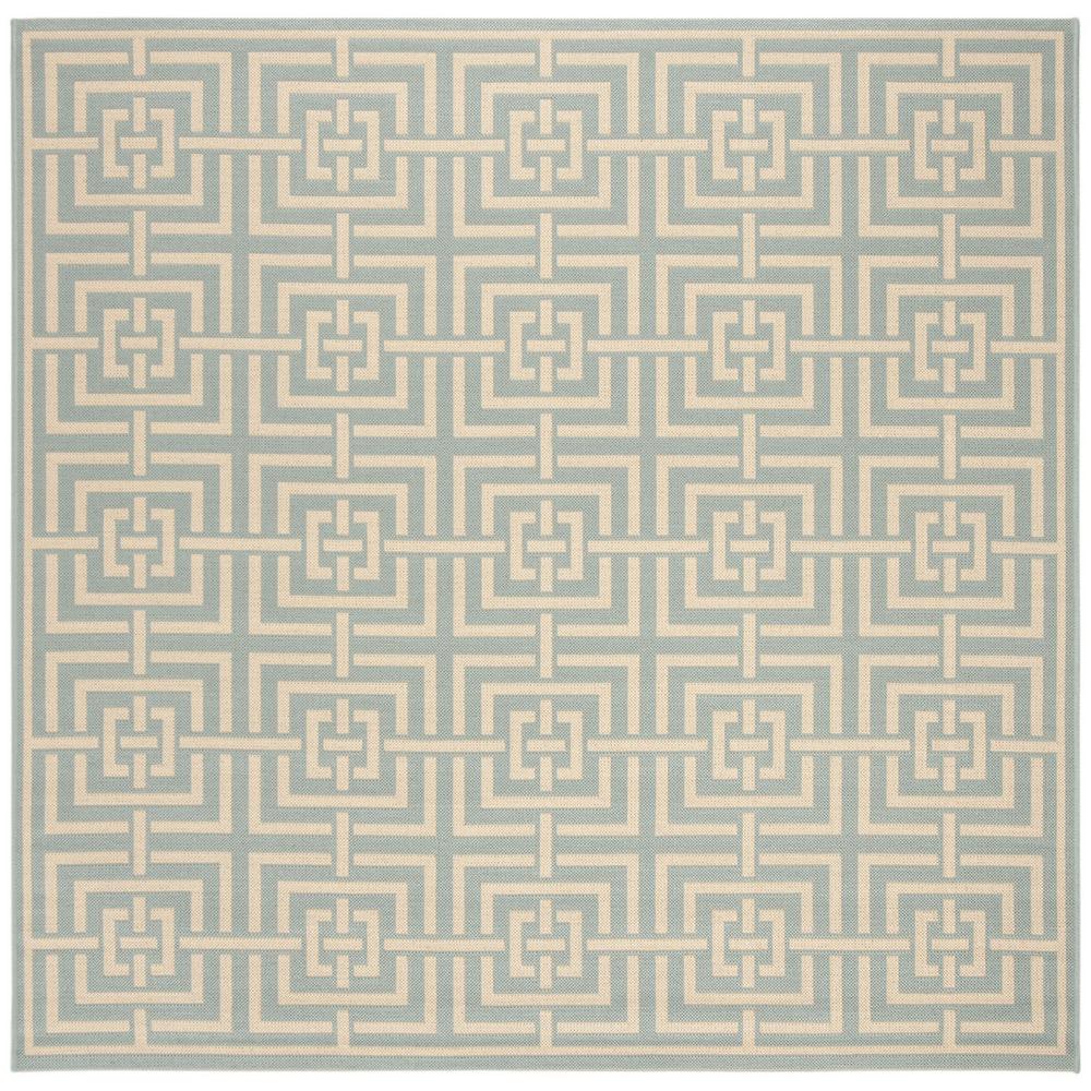 LINDEN 100, AQUA / CREAM, 6'-7" X 6'-7" Square, Area Rug, LND128K-6SQ. Picture 1