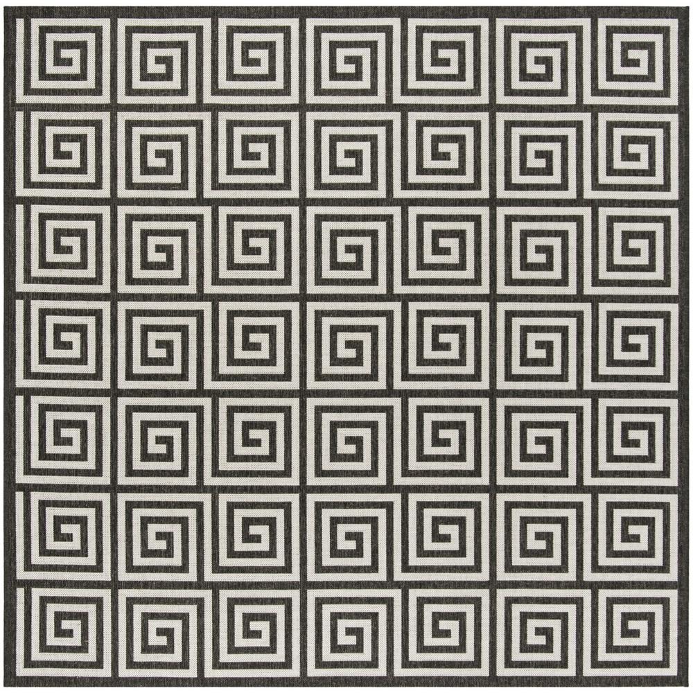 LINDEN 100, LIGHT GREY / CHARCOAL, 6'-7" X 6'-7" Square, Area Rug, LND129A-6SQ. The main picture.