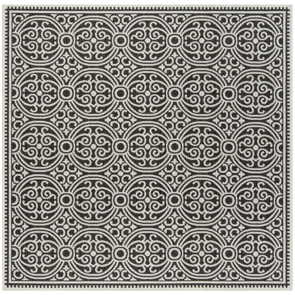 LINDEN 100, LIGHT GREY / CHARCOAL, 6'-7" X 6'-7" Square, Area Rug, LND134A-6SQ. The main picture.