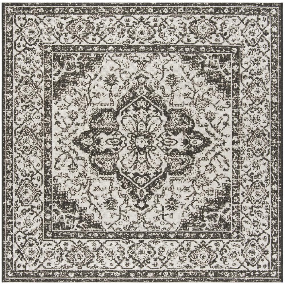 LINDEN 100, LIGHT GREY / CHARCOAL, 6'-7" X 6'-7" Square, Area Rug, LND137A-6SQ. The main picture.