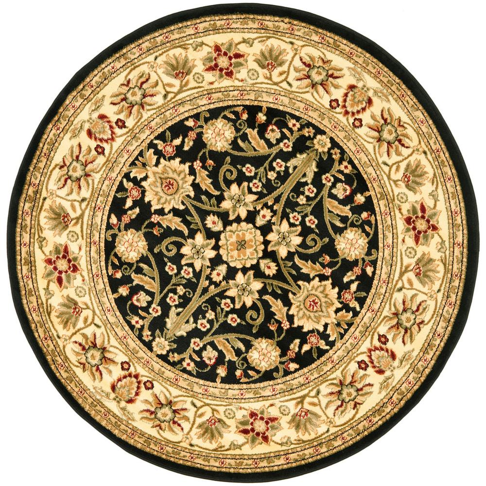 LYNDHURST, BLACK / IVORY, 5'-3" X 5'-3" Round, Area Rug, LNH212A-5R. Picture 1