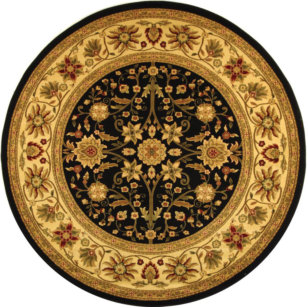 LYNDHURST, BLACK / IVORY, 8' X 8' Round, Area Rug, LNH212A-8R. Picture 1
