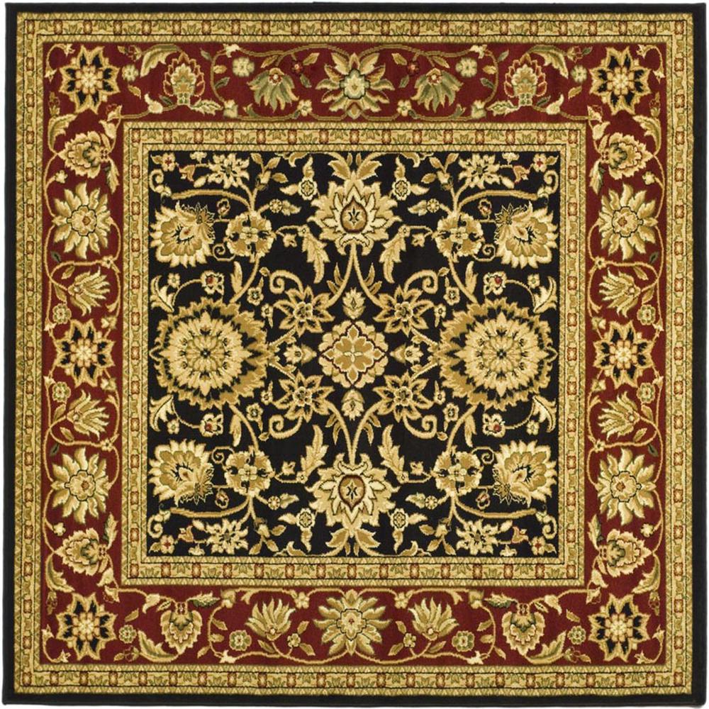 LYNDHURST, BLACK / RED, 6' X 6' Square, Area Rug. Picture 1