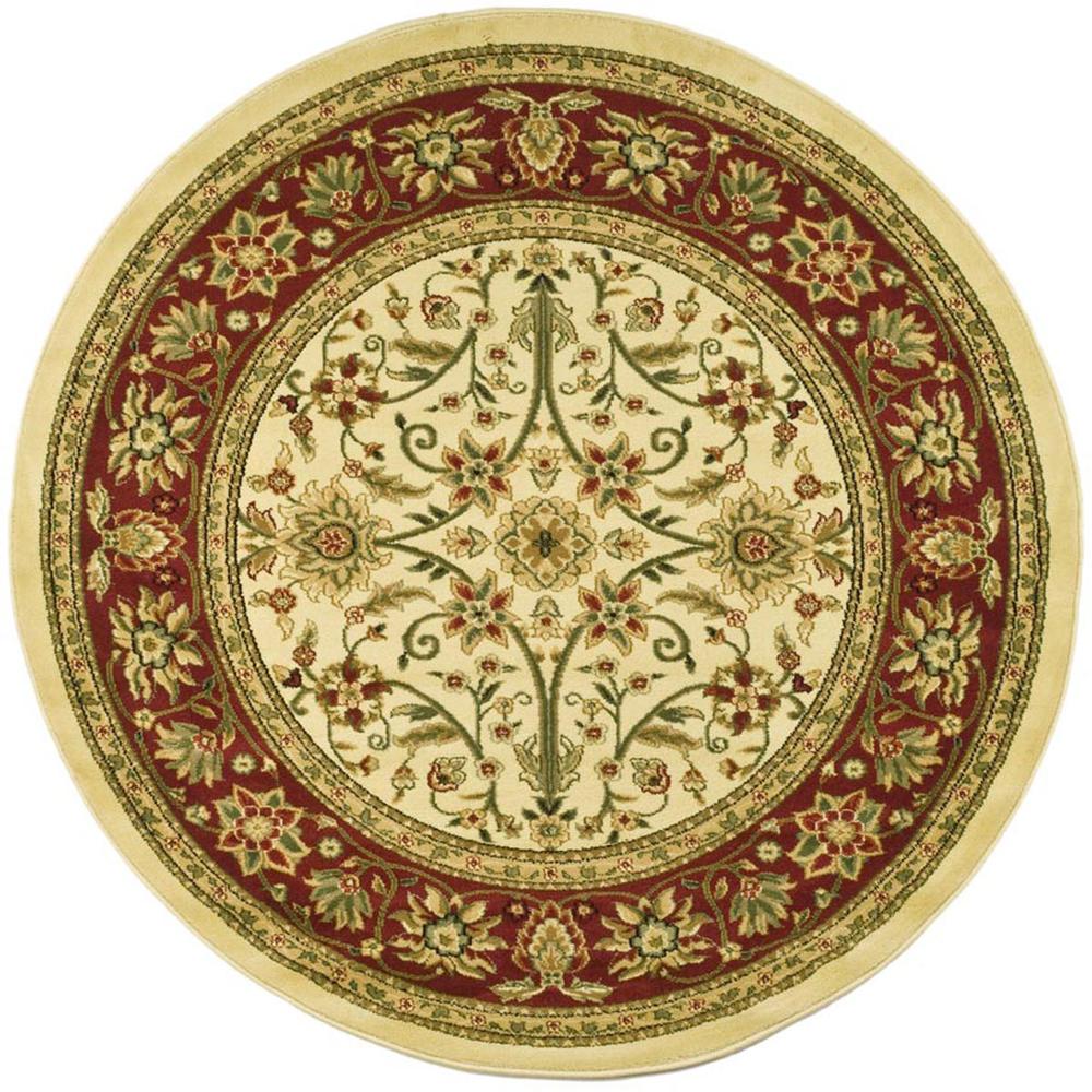 LYNDHURST, IVORY / RED, 5'-3" X 5'-3" Round, Area Rug, LNH212K-5R. The main picture.