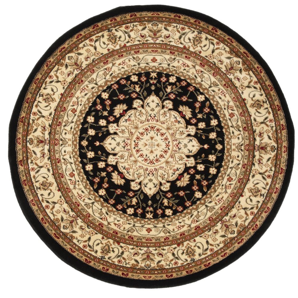 LYNDHURST, BLACK / IVORY, 5'-3" X 5'-3" Round, Area Rug, LNH213A-5R. Picture 1