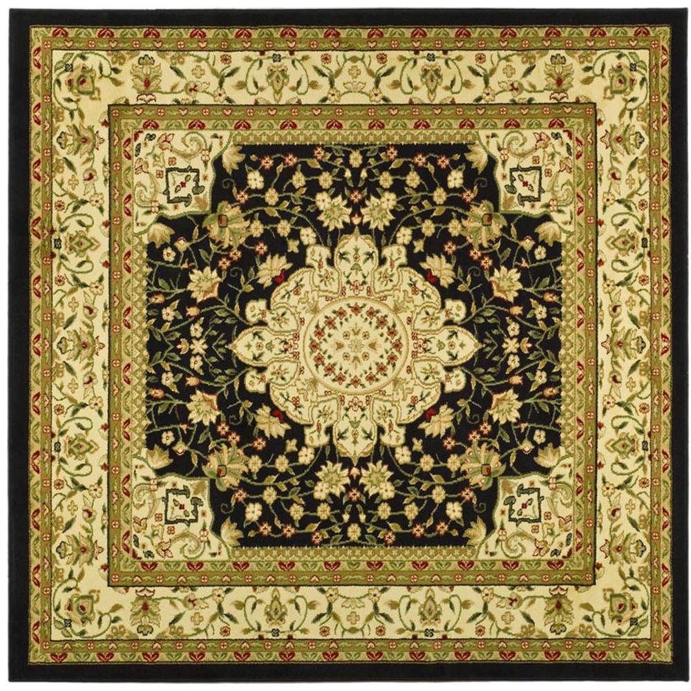 LYNDHURST, BLACK / IVORY, 6' X 6' Square, Area Rug, LNH213A-6SQ. The main picture.