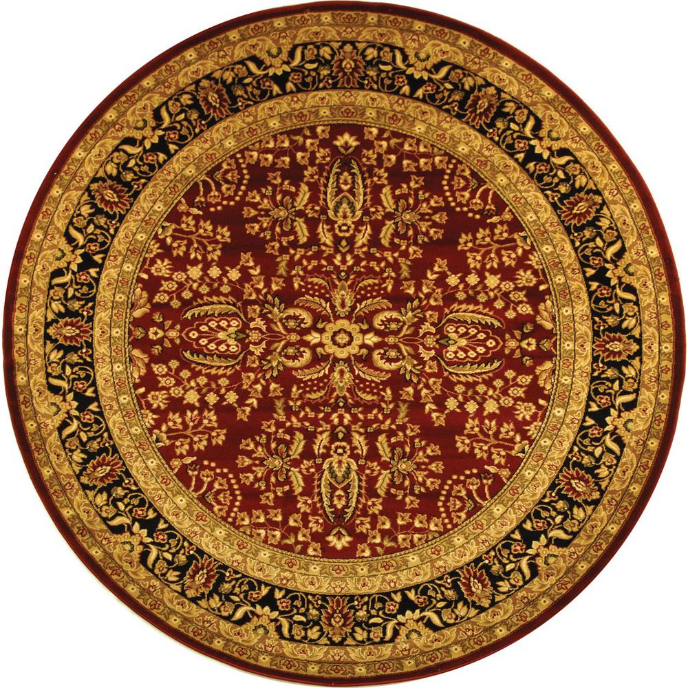 LYNDHURST, RED / BLACK, 5'-3" X 5'-3" Round, Area Rug, LNH214A-5R. Picture 1