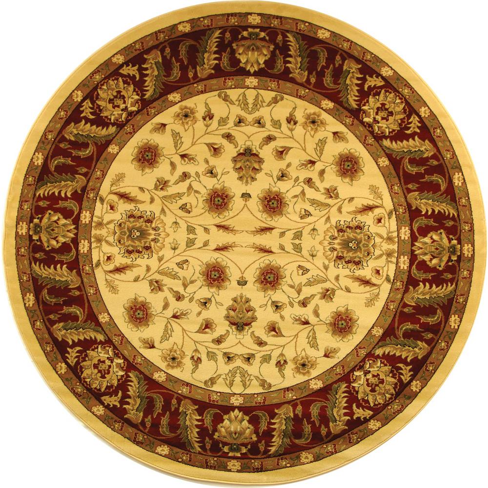 LYNDHURST, IVORY / RED, 5'-3" X 5'-3" Round, Area Rug, LNH215A-5R. Picture 1