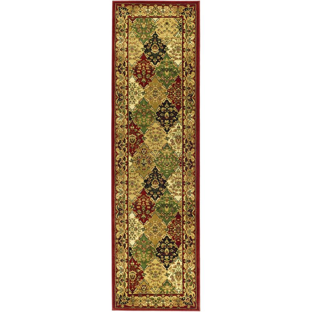 LYNDHURST, MULTI / RED, 2'-3" X 10', Area Rug. The main picture.