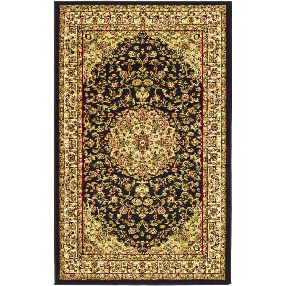 LYNDHURST, BLACK / IVORY, 3'-3" X 5'-3", Area Rug, LNH222A-3. The main picture.