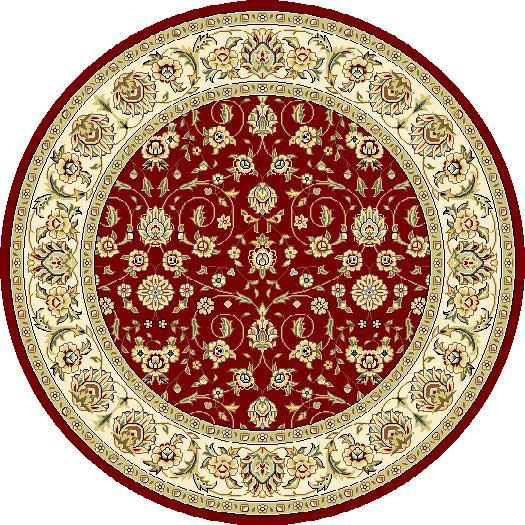 LYNDHURST, RED / IVORY, 5'-3" X 5'-3" Round, Area Rug, LNH312A-5R. Picture 1