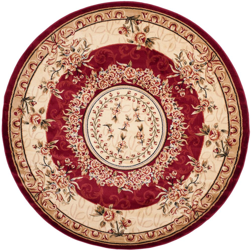 LYNDHURST, RED / IVORY, 8' X 8' Round, Area Rug, LNH328C-8R. Picture 1