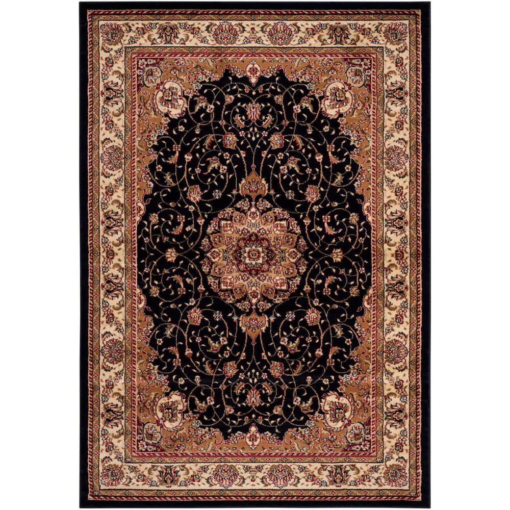 LYNDHURST, BLACK / IVORY, 4' X 6', Area Rug, LNH329A-4. The main picture.
