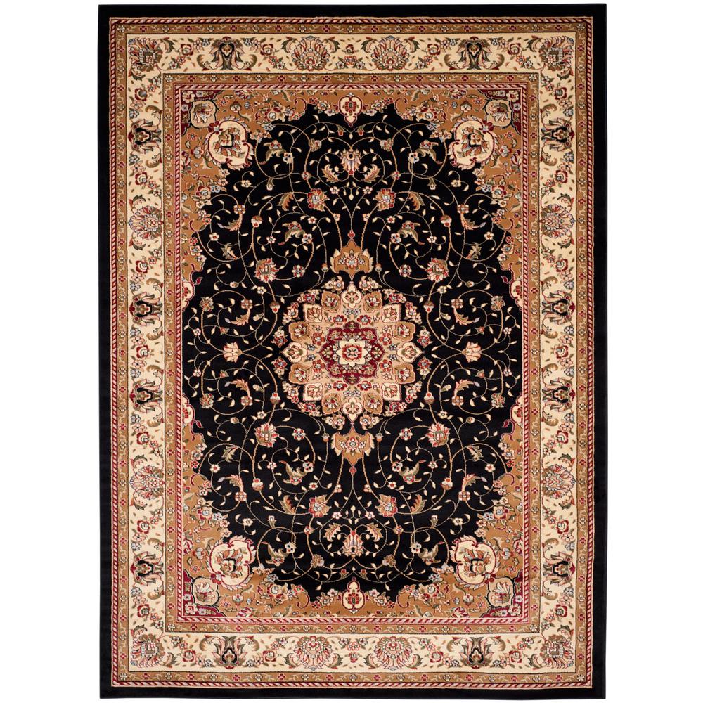 LYNDHURST, BLACK / IVORY, 8' X 11', Area Rug, LNH329A-8. The main picture.