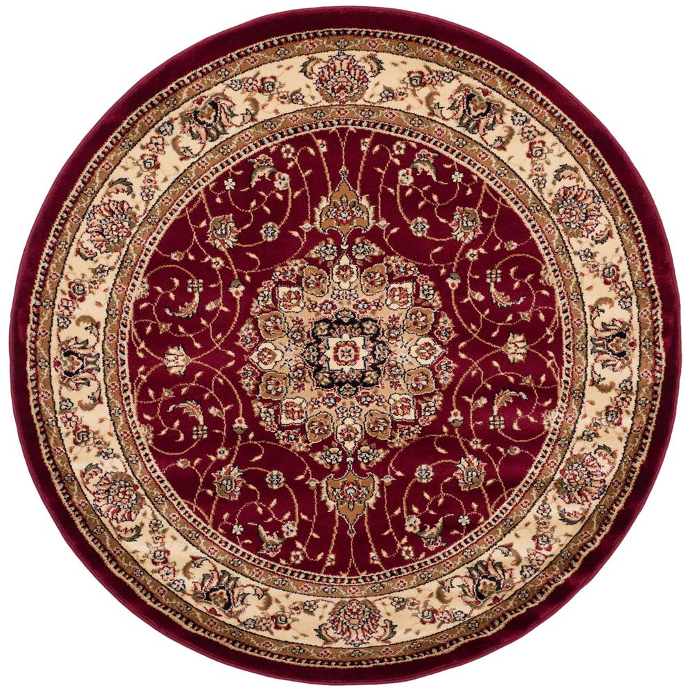 LYNDHURST, RED / IVORY, 5'-3" X 5'-3" Round, Area Rug, LNH329C-5R. Picture 1