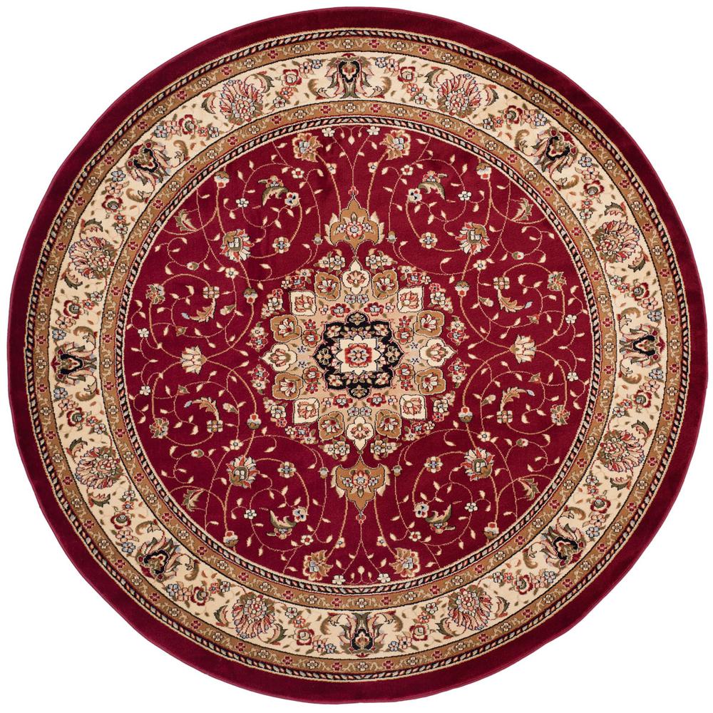 LYNDHURST, RED / IVORY, 8' X 8' Round, Area Rug, LNH329C-8R. Picture 1