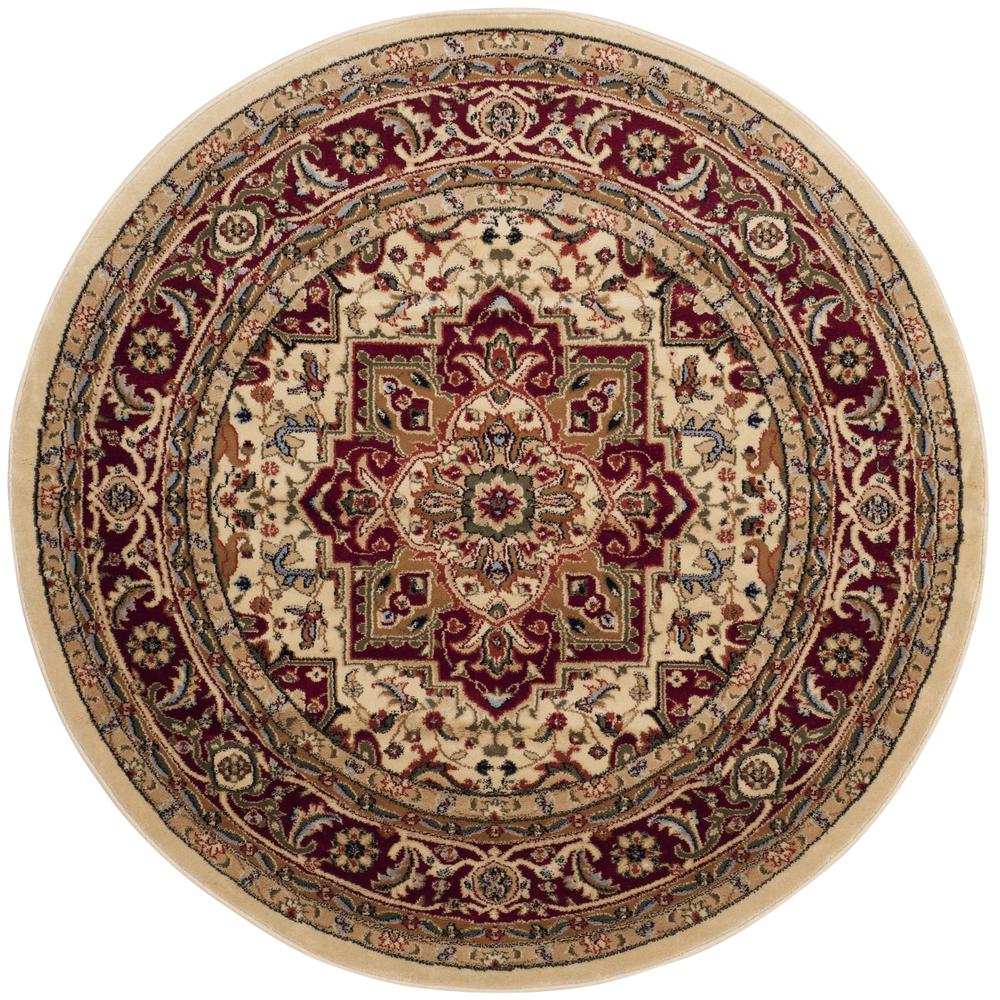 LYNDHURST, IVORY / RED, 5'-3" X 5'-3" Round, Area Rug, LNH330A-5R. Picture 1