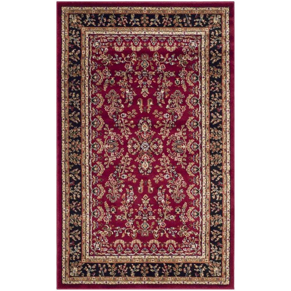 LYNDHURST, RED / BLACK, 2'-3" X 4', Area Rug. Picture 1