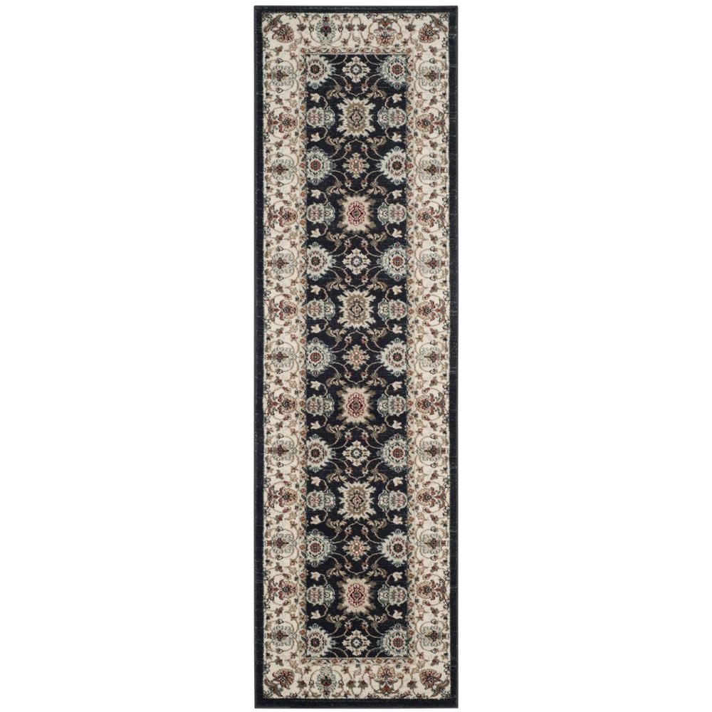 LYNDHURST, NAVY / CREME, 2'-3" X 8', Area Rug. Picture 1