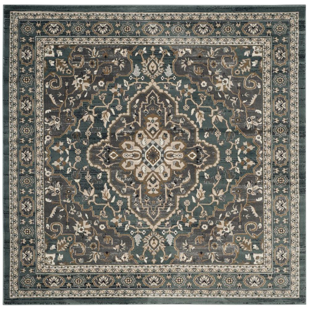 LYNDHURST, TEAL / GREY, 7' X 7' Square, Area Rug. Picture 1