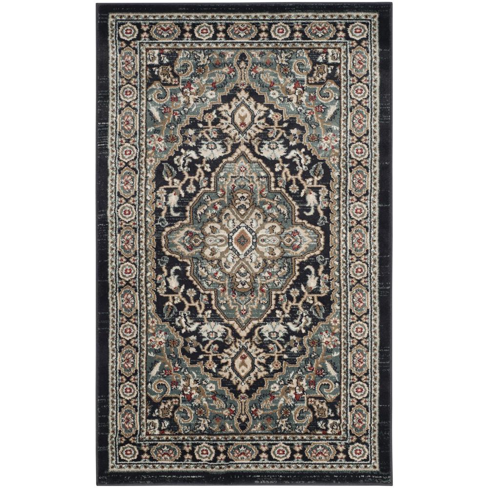 LYNDHURST, ANTHRACITE / TEAL, 3'-3" X 5'-3", Area Rug. Picture 1