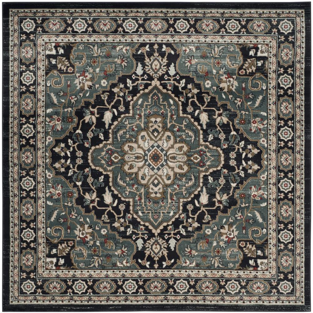 LYNDHURST, ANTHRACITE / TEAL, 7' X 7' Square, Area Rug. Picture 1