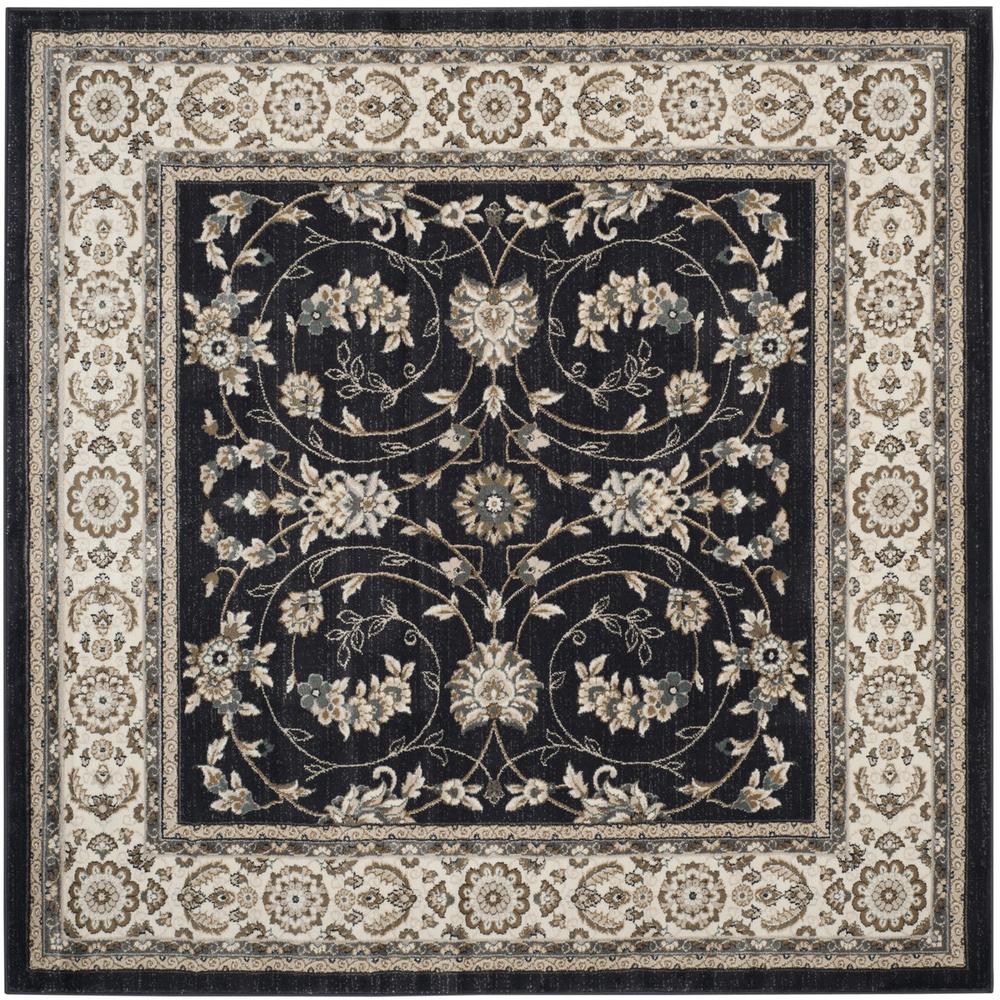 LYNDHURST, ANTHRACITE / CREAM, 7' X 7' Square, Area Rug. The main picture.