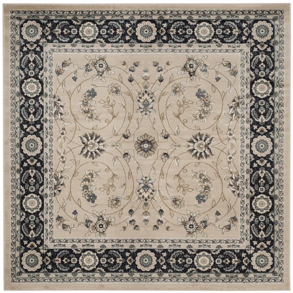 LYNDHURST, LIGHT BEIGE / ANTHRACITE, 7' X 7' Square, Area Rug. Picture 1