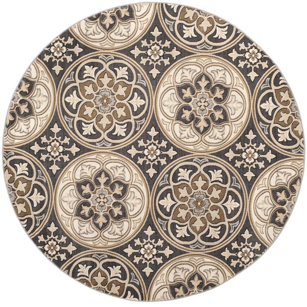 LYNDHURST, LIGHT GREY / BEIGE, 8' X 8' Round, Area Rug. Picture 1