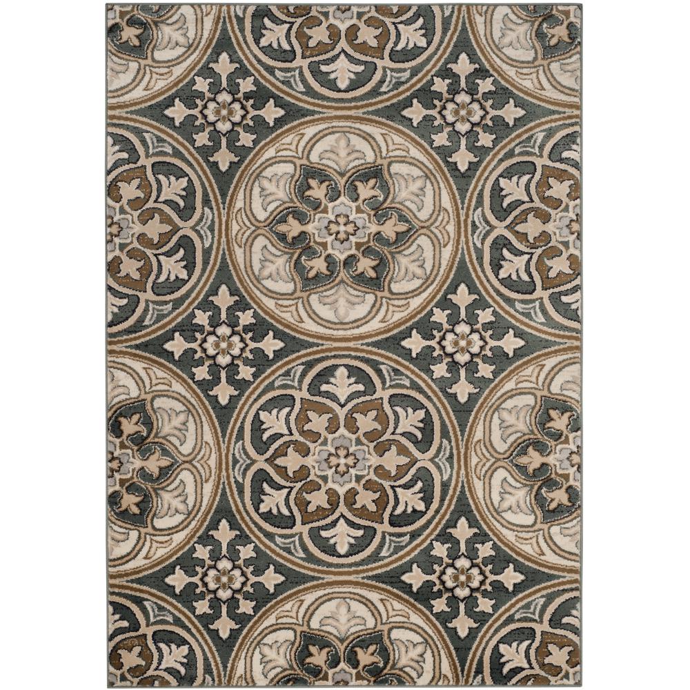 LYNDHURST, SLATE BLUE / BEIGE, 2'-3" X 6', Area Rug. The main picture.