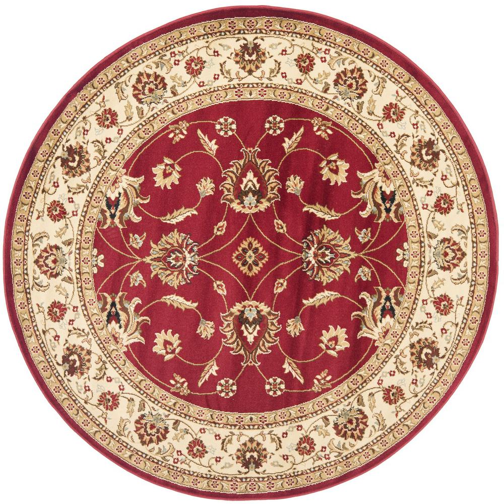 LYNDHURST, RED / IVORY, 5'-3" X 5'-3" Round, Area Rug, LNH553-4012-5R. Picture 1