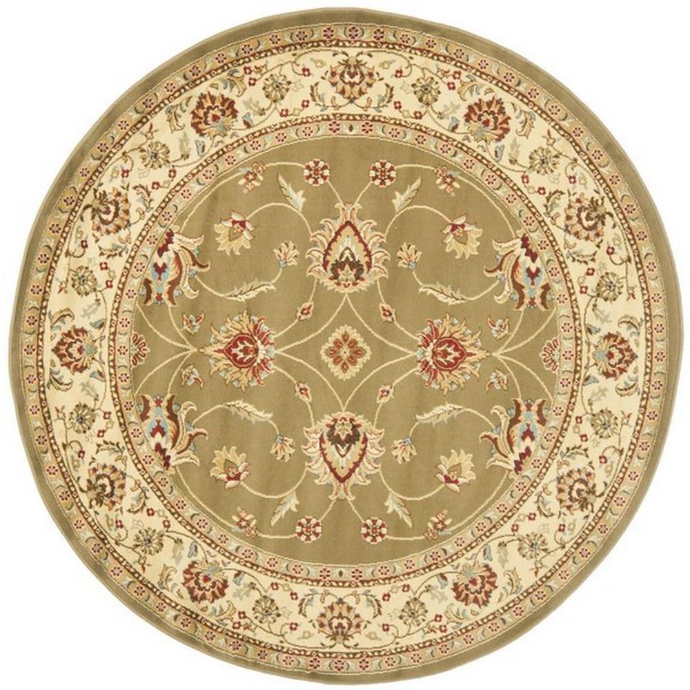 LYNDHURST, GREEN / IVORY, 5'-3" X 5'-3" Round, Area Rug, LNH553-5212-5R. Picture 1