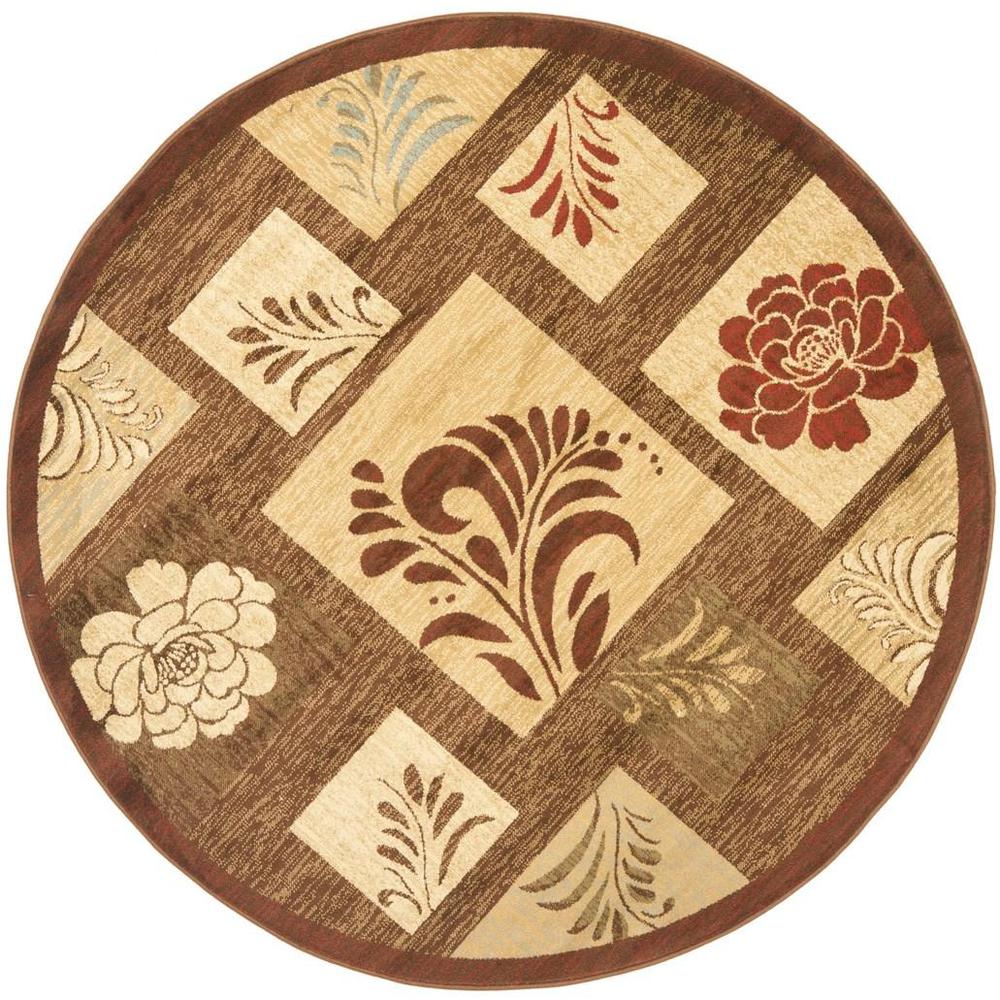 LYNDHURST, BROWN / MULTI, 5'-3" X 5'-3" Round, Area Rug, LNH554-2591-5R. Picture 1