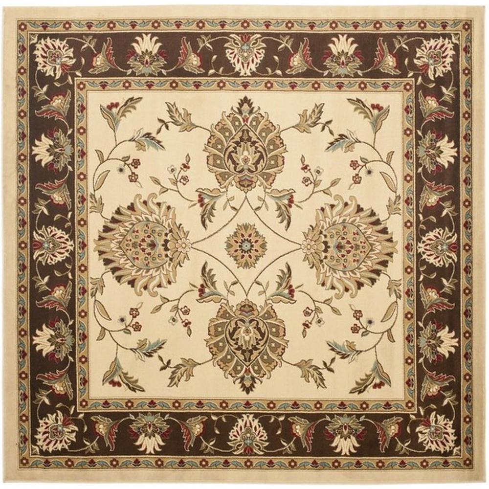 LYNDHURST, IVORY / BROWN, 6'-7" X 6'-7" Square, Area Rug, LNH555-1225-7SQ. Picture 1