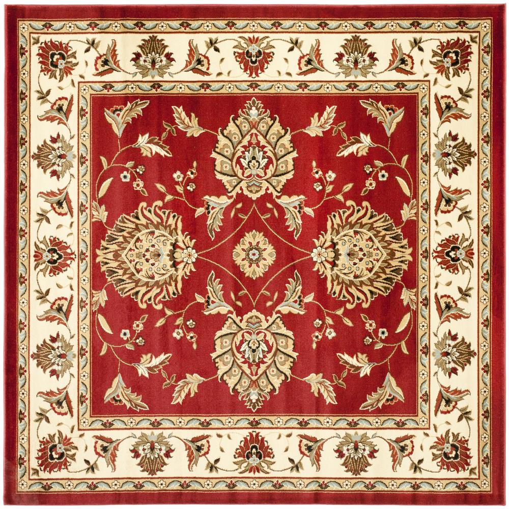 LYNDHURST, RED / IVORY, 6'-7" X 6'-7" Square, Area Rug, LNH555-4012-7SQ. Picture 1