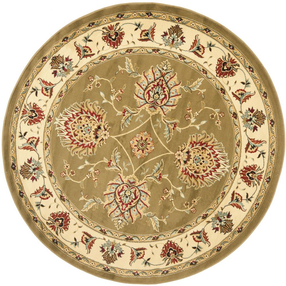 LYNDHURST, GREEN / IVORY, 5'-3" X 5'-3" Round, Area Rug, LNH555-5212-5R. Picture 1