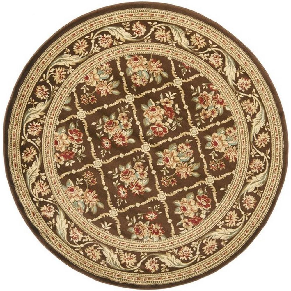 LYNDHURST, BROWN / BROWN, 5'-3" X 5'-3" Round, Area Rug, LNH556-2525-5R. Picture 1